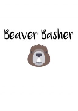 Beaver Basher A4 greetings card