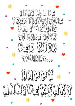 HA fred flintstone bed rock A4 greetings card