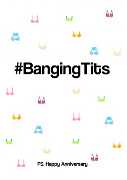 #banging tits greetings card