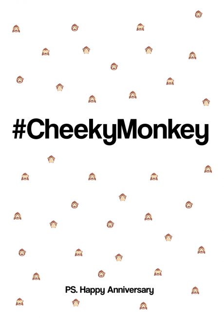 #CheekyMonkey Happy Anniversary A4 greetings card