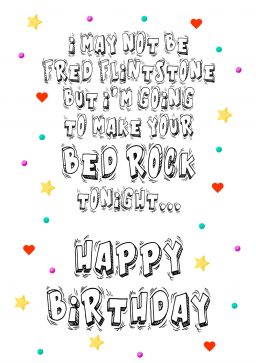 HB fred flintstone bed rock A4 birthday greetings card