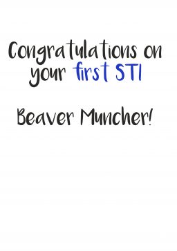 First STI beaver muncher greetings card