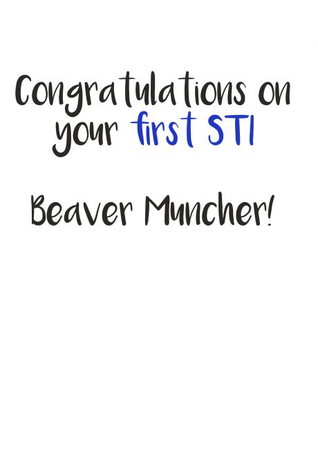 First STI beaver muncher greetings card