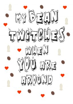 bean twitches A4 greetings card